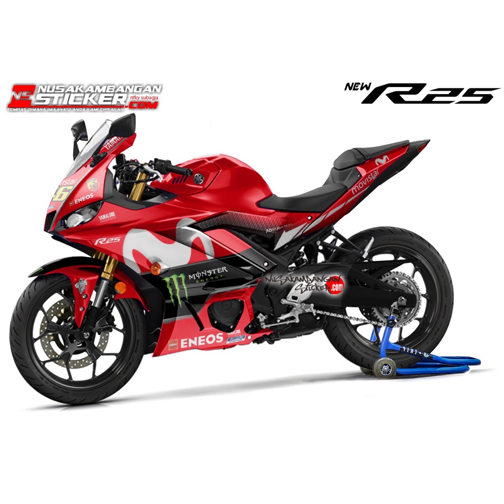 Stiker R25 NEW MOVISTAR MERAH