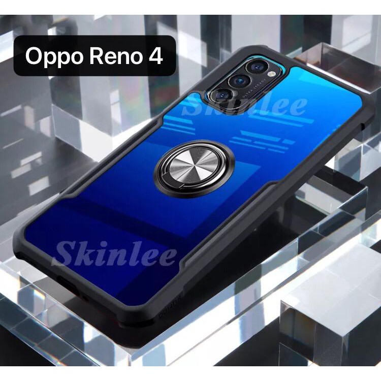 Case Oppo Reno 4F 4 Versi Indonesia Bening Softcase Ring Motif Anime Kulit Leather Ring Armor Siliko