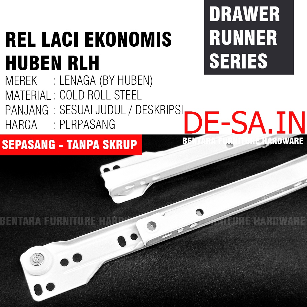 55CM HUBEN RLH 550 MM - REL LACI MURAH BEIGE DRAWER RUNNER CABINET SLIDE 55 CM