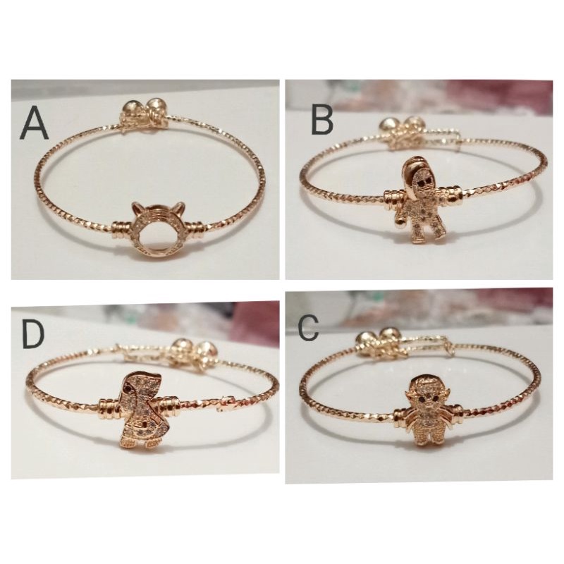 RJJ246. Gelang tangan xuping anak anak lapis emas dgn mata zircon ukuran 4 cm flexibel