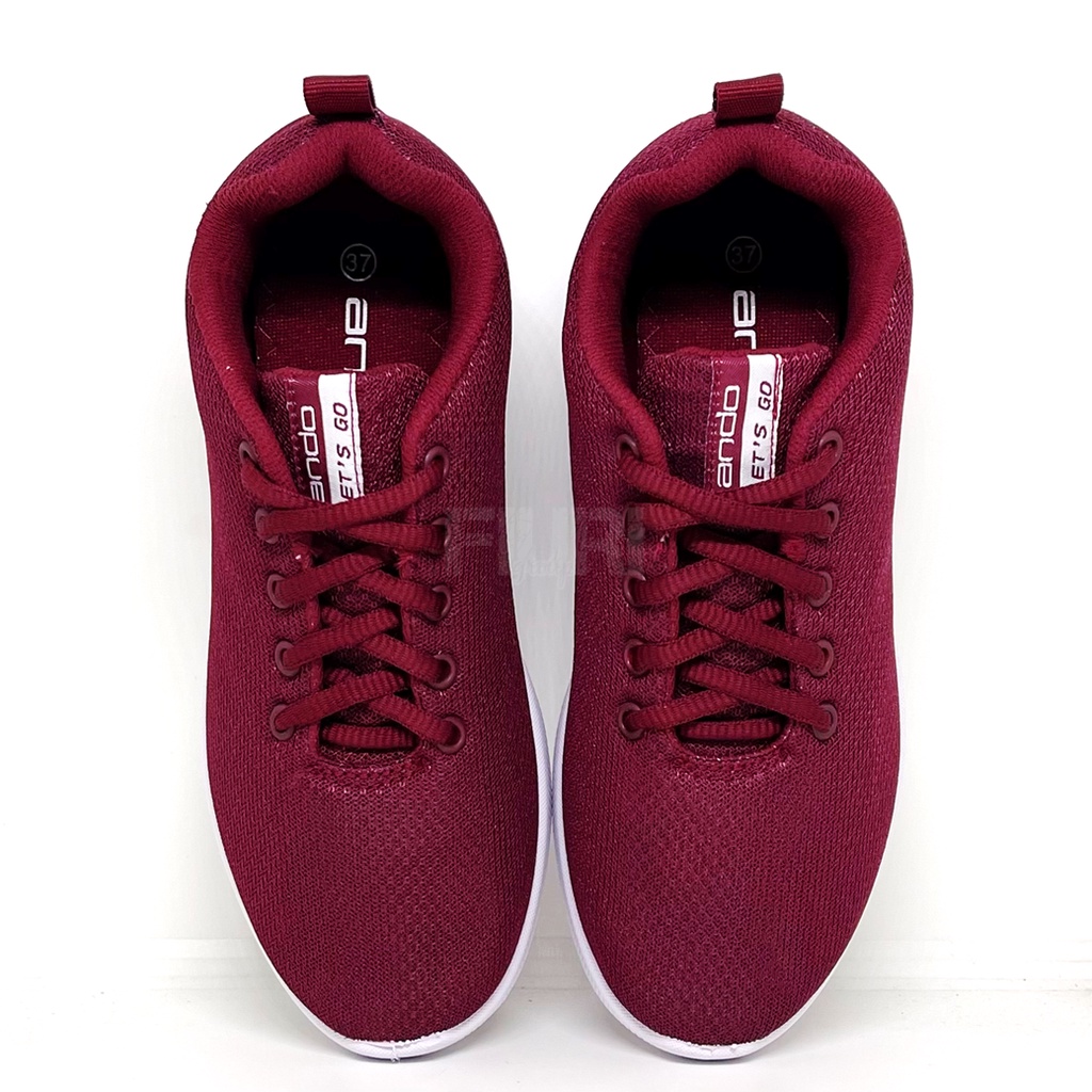 FIURI - Ando Original - BSC 31 MAROON 37-40 - Sepatu Kets Wanita - Sepatu Sneakers Wanita - Sepatu Olahraga Sport Wanita - Sepatu Casual - Sepatu Jogging Lari Fitness Gym Senam Wanita - Sepatu Anak Perempuan Cewek -Sepatu Sekolah Bertali SD SMP SMA