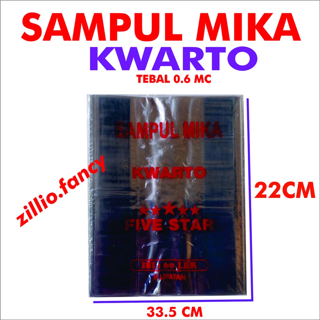 

SAMPUL BUKU MIKA KWARTO MERK :FIVE STAR / DENGAN KETEBALAN PLASTIK NYA 0.6 micron
