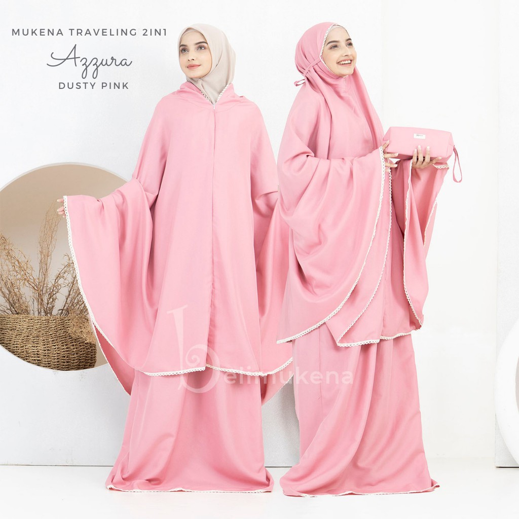 Mukena Katun Dewasa 2in1 Travelling Azzura