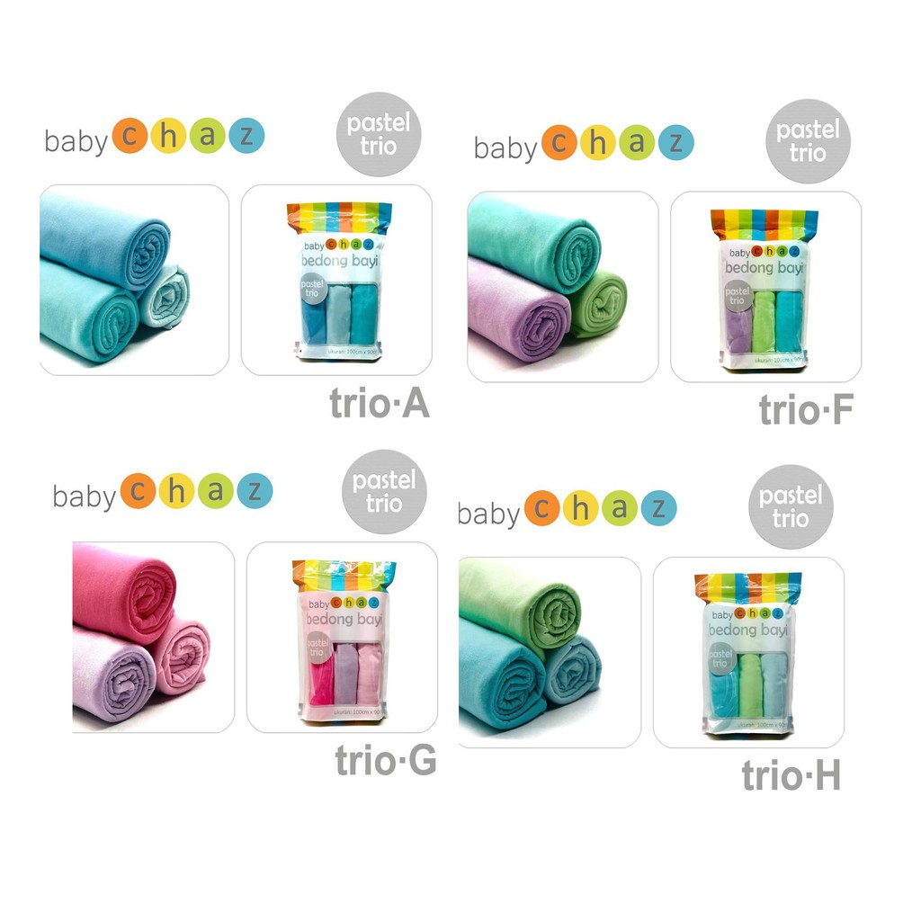 Baby Chaz Bedong Bayi Warna Pastel Trio Isi 3pcs