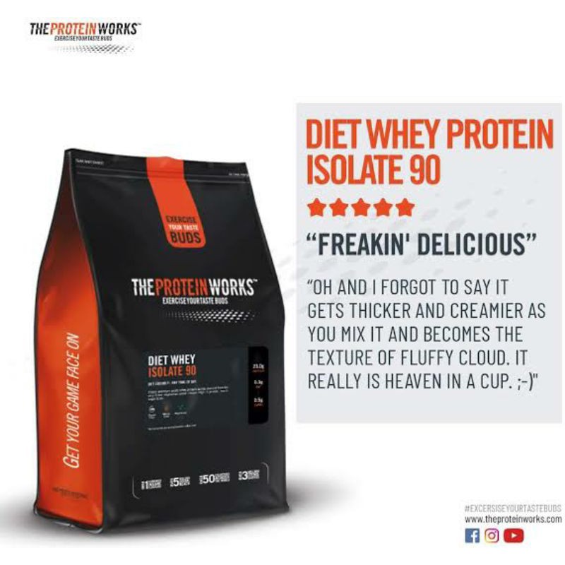 THE PROTEIN WORKS WHEY PROTEIN ISOLATE 2000 GRAM SUPLEMEN GYM FITNES KESEHATAN OLAHRAGA MY PROTEIN