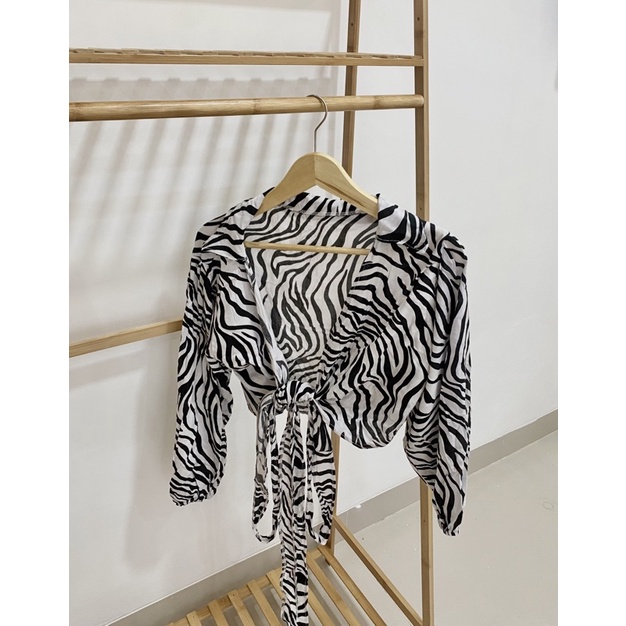 wrap top motif zebra