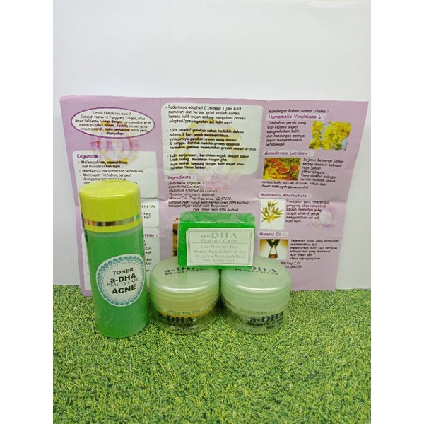 PAKET a-DHA HIJAU 4in1 ORIGINAL // PAKET CREAM A-DHA + TONER