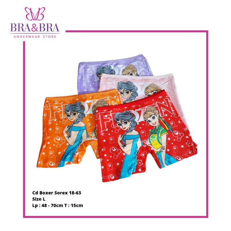 Cd Kids Boxer Sorex SK 18 - 63  Motif Frozen Hotpants Anak Perempuan