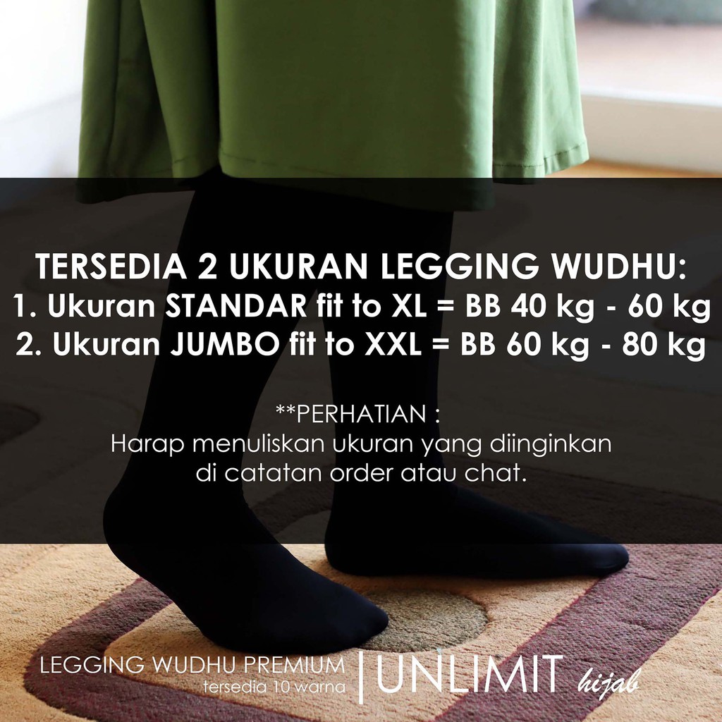 Legging Wudhu Original Lejing Wudhu PREMIUM by UNLIMIT hijab | Leging Wudhu Muslimah Terbaik