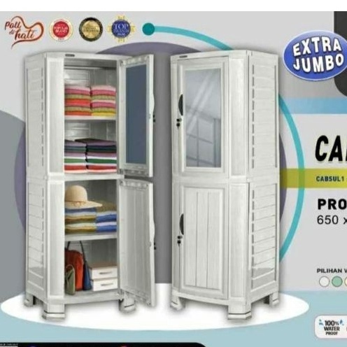 Lemari Pakaian Plastik 1 Pintu Jumbo Napolly Cabsul / Lemari Kabinet Serbaguna Minimalis