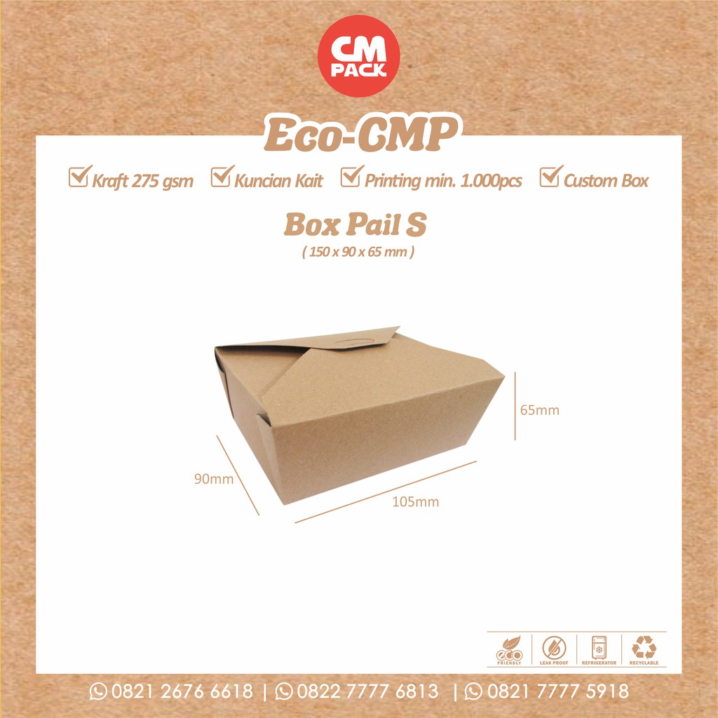

CMP ECO KRAFT BOX PAIL S ( 1 PACK ISI 50PCS )