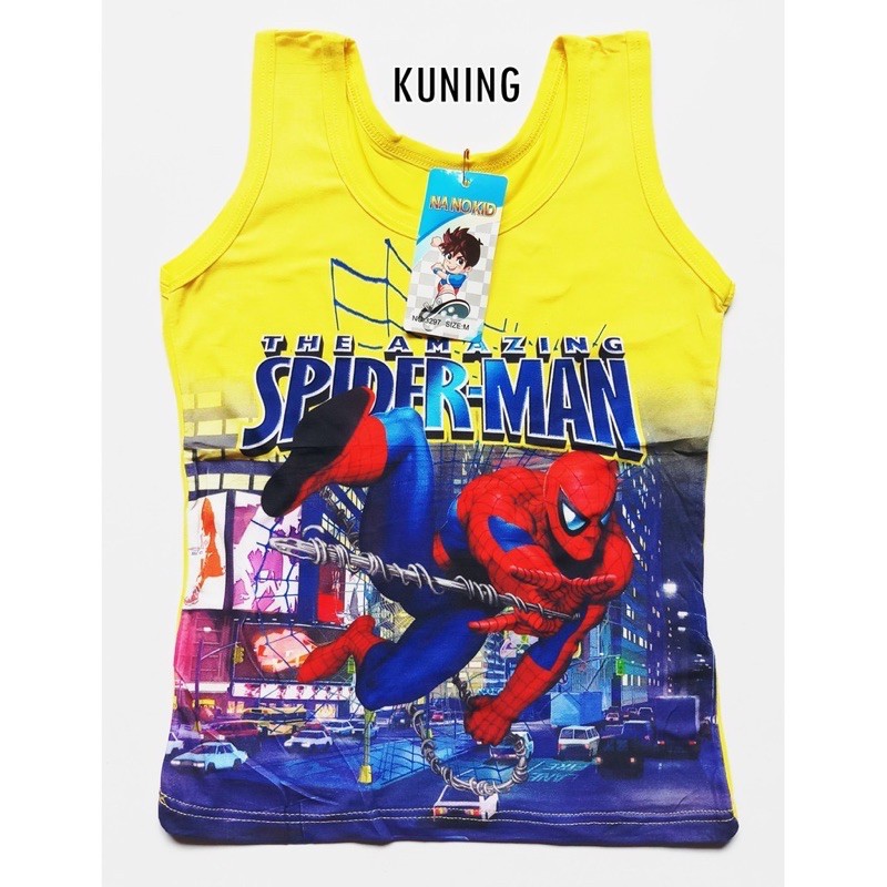 3 PCS SINGLET ANAK LAKI LAKI / KAOS DALAM SINGLET ANAK COWOK SPIDERMAN / KAOS KUTUNG ANAK COWOK