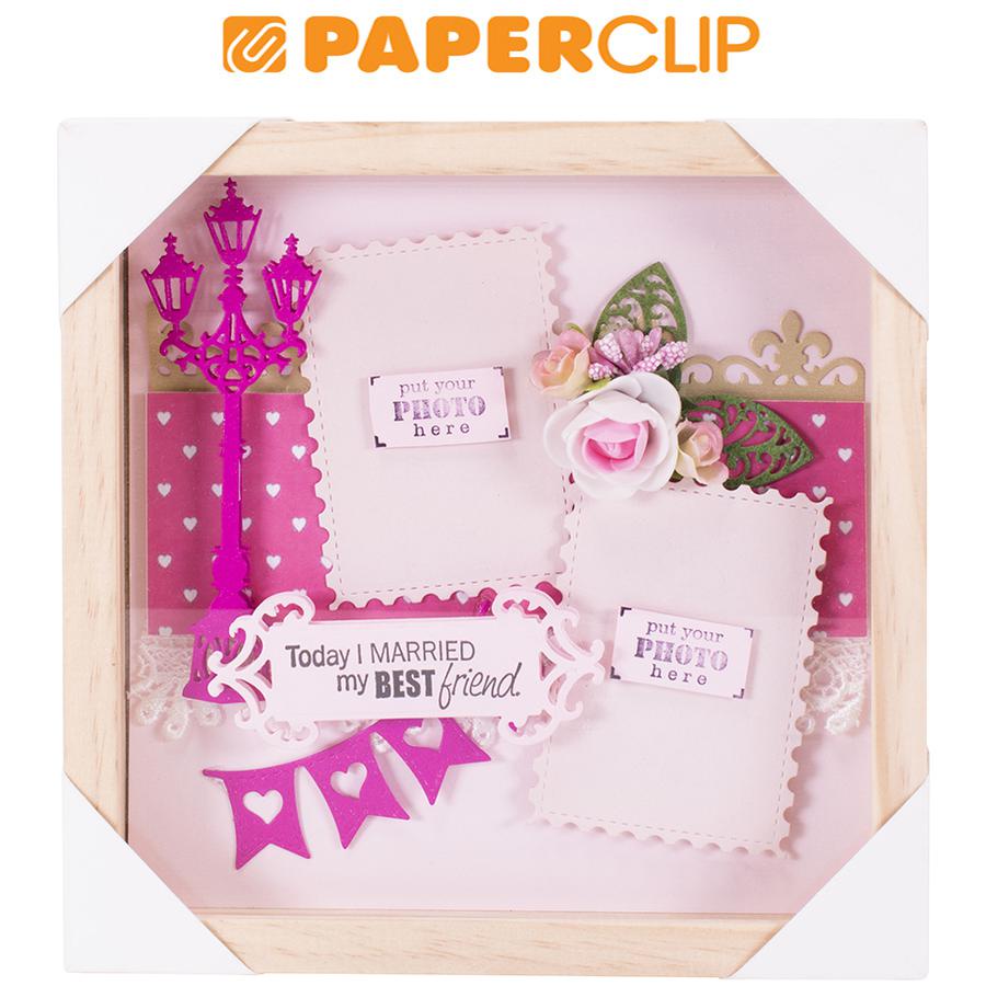 

SCRAPFRAME 20 X 20 CM WITH FLOWER WEDDING 1 PINK