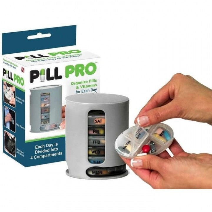 PILL PRO Organizer - 7-Day Pill Organiser with Portable Trays