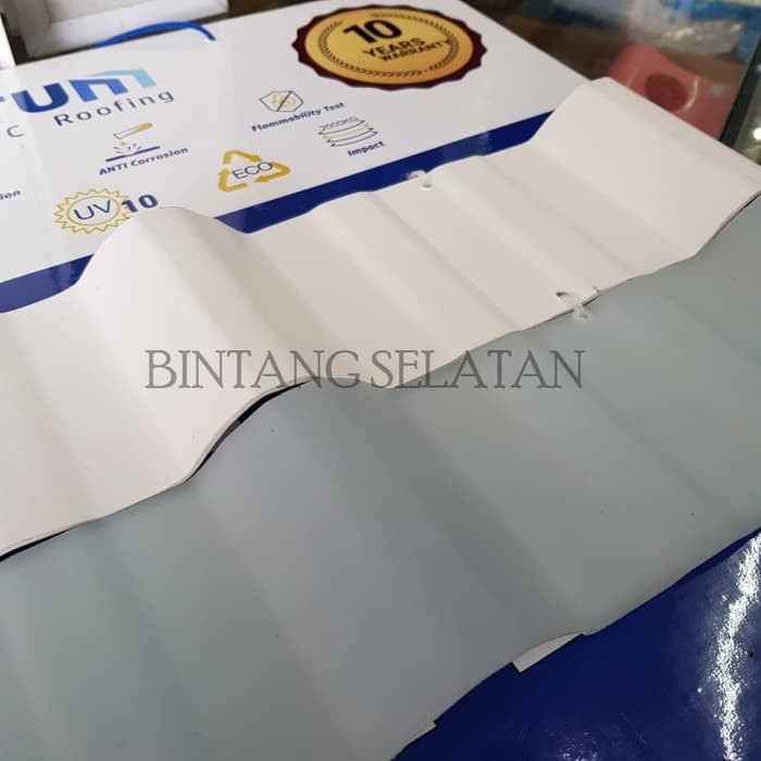 ATAP GELOMBANG UPVC TECHTUM/ ROOFING UPVC PUTIH GELOMBANG 6