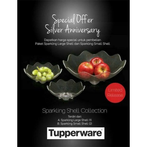Tupperware Sparkling Shell Collection // Wadah Saji Tempat Buah Sayur Crystal Clear Bowl