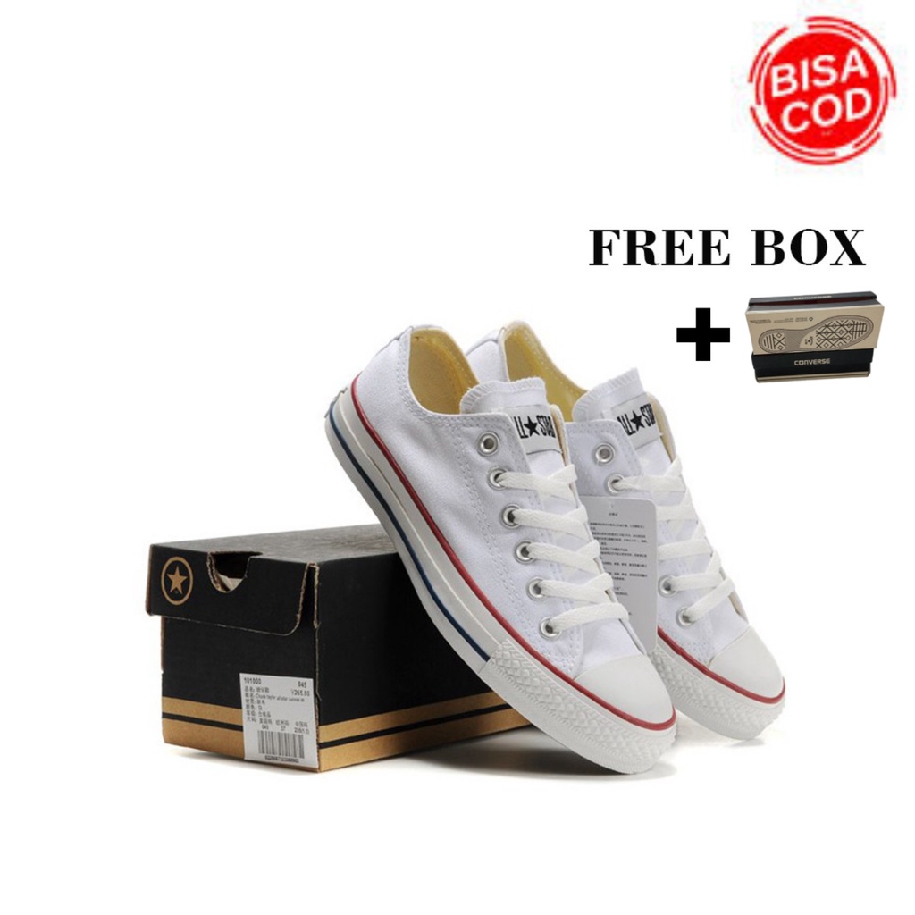 Sepatu Converse Allstar Classic Low Putih pendek Sepatu Sekolah Sneaker Putih pendek Pria Wanita TER