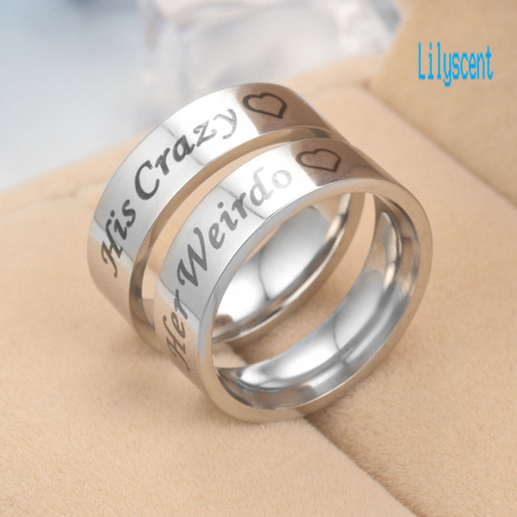 Cincin Pasangan Motif Ukir His Crazy Untuk Hari Valentine