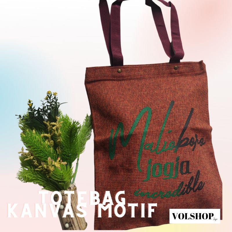 TOTE BAG BAHAN KANVAS GONI KHAS JOGJA UNIK ELEGAN RANDOM