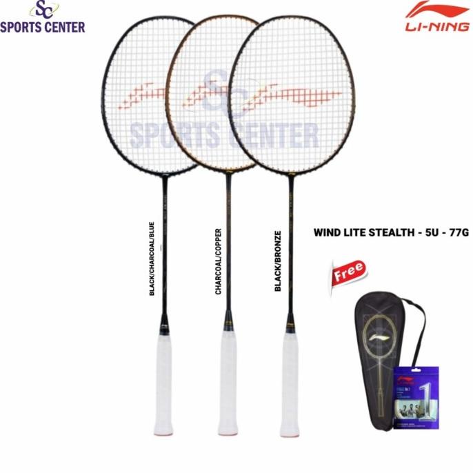 New Raket Badminton Lining Wind Lite / Windlite Stealth 5U 77 Gram