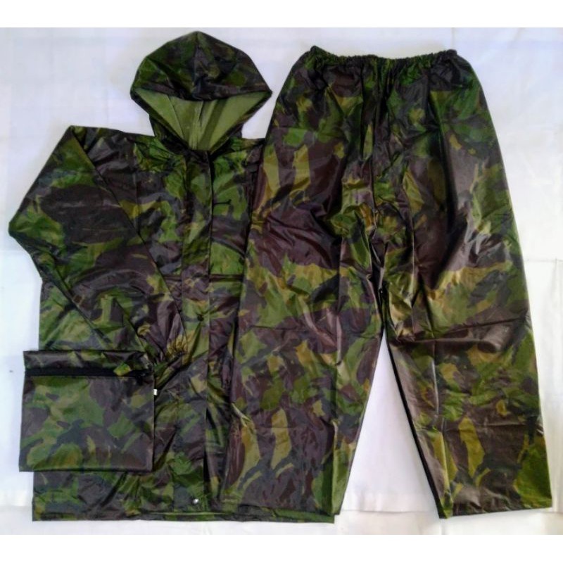 Jas Hujan Loreng Army Setelan Dewasa/Mantel Hujan Loreng Armi/Raincoat Rain Coat Army Loreng/Setelan Jas Hujan Tentara Armi Army Premium/Stelan Jas Hujan Loreng Army Parasut/Jas Hujan Premium Murah