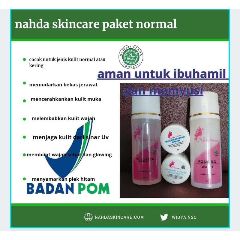 Nahda skincare sepaket lengkap glowing & acne