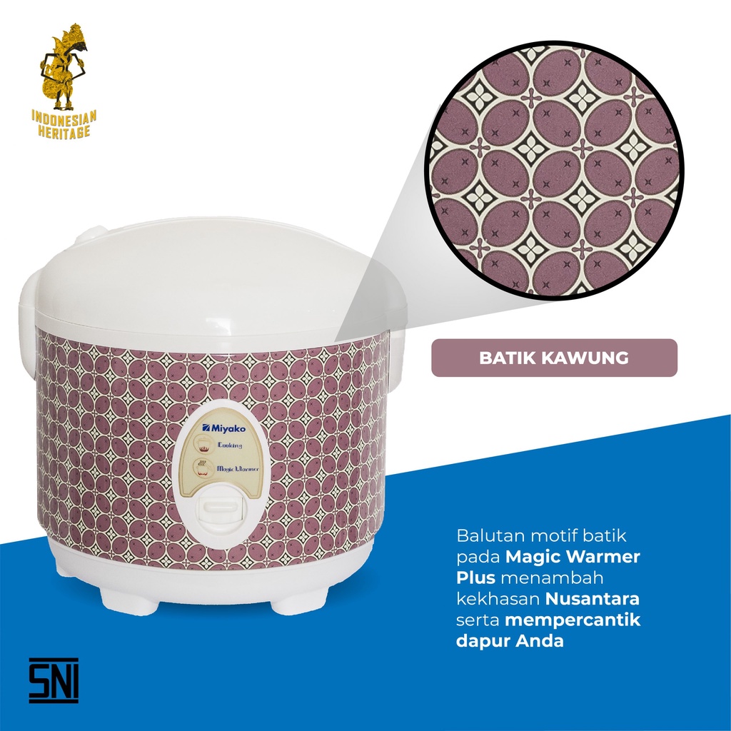 Magic com / rice cooker miyako 508 batik kawung 1,8 liter tanggung murah awet bagus garansi 1 tahun