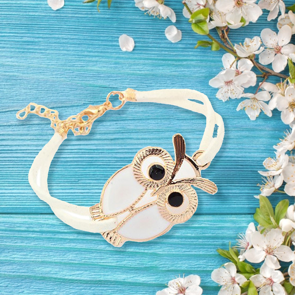 canaan Bracelet Retro Double Layer Owl Pendant Alloy Women Bracelet for Party