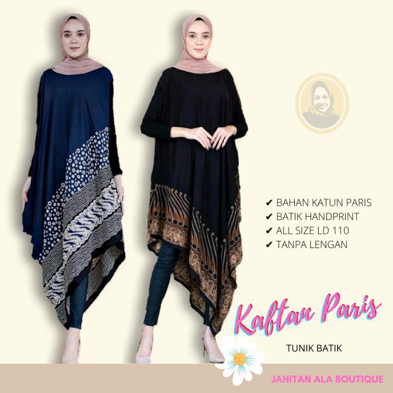 COD Kaftan Batik, Kaftan Katun Paris, Tunik Kaftan, Tunik Paris, Tunik Batik Pesta Kondangan