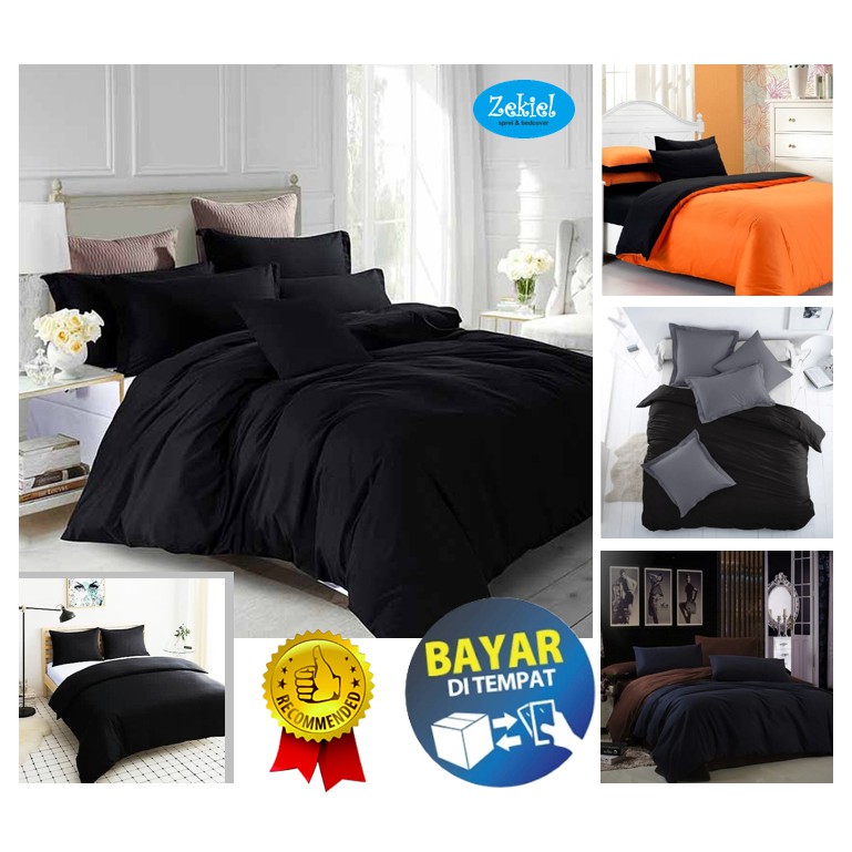 Sprei Katun Polos Hitam | Sprei Cowok Cewek | Seprei Murah | Sprei Homemade | Sprei Dingin | Seprai