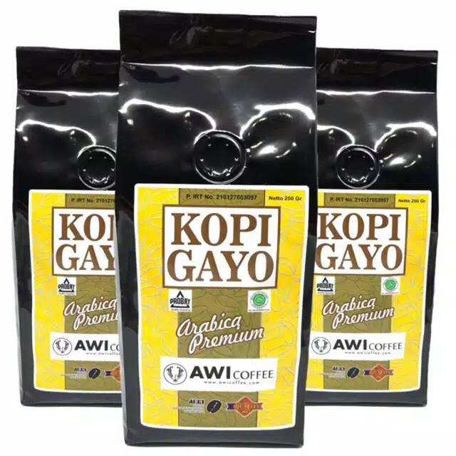 

KOPI GAYO ARABICA PREMIUM 250gr BIJI | ROASTED COFFEE BEANS |