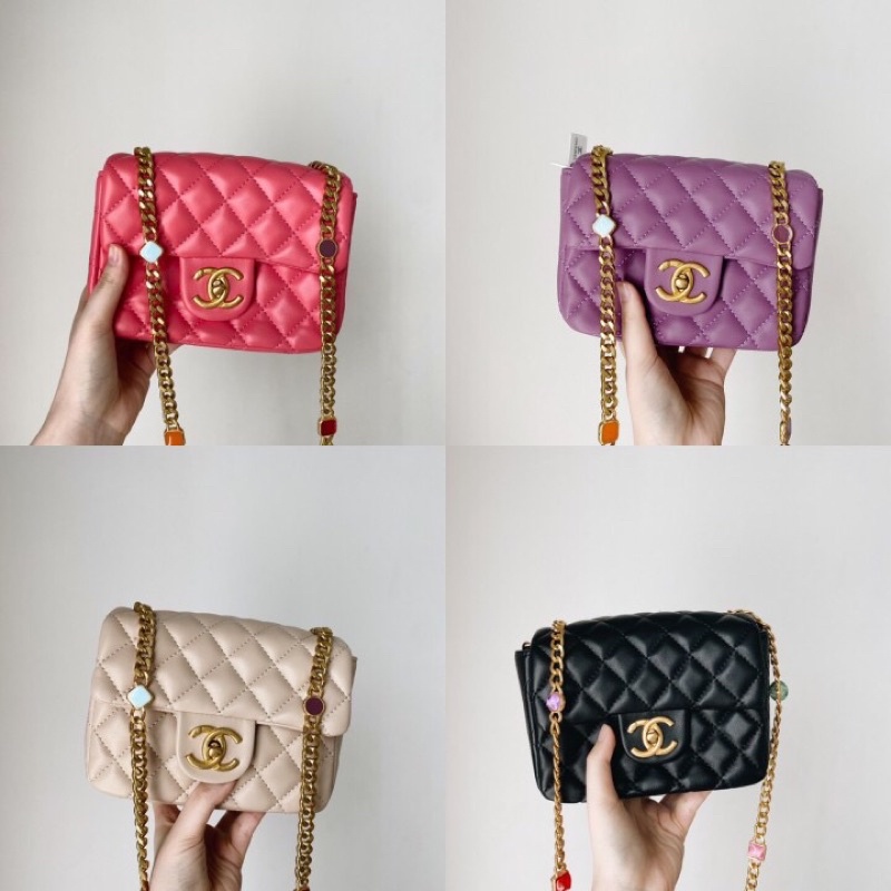 Chanel Mini Square Flap Bag with Resin Strap ( BEST QUALITY )