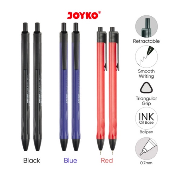 

ENISOO STORE - BALL PEN PULPEN PENA JOYKO BP-338 FOCUS 0.7 mm BOLPEN MURAH HITAM BLACK WARNA WARNI LUCU GROSIR TIDAK MUDAH KERING ATK KANTOR ASLI BOLPOINT