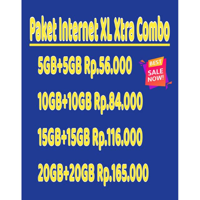 Inject kuota Internet XL Xtra Combo murah