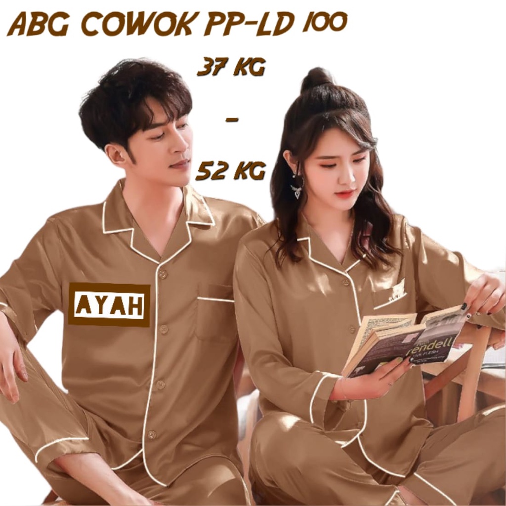 BAJU TIDUR ABG REMAJA CEWEK/COWOK PIYAMA SET LENGAN PANJANG LD 100