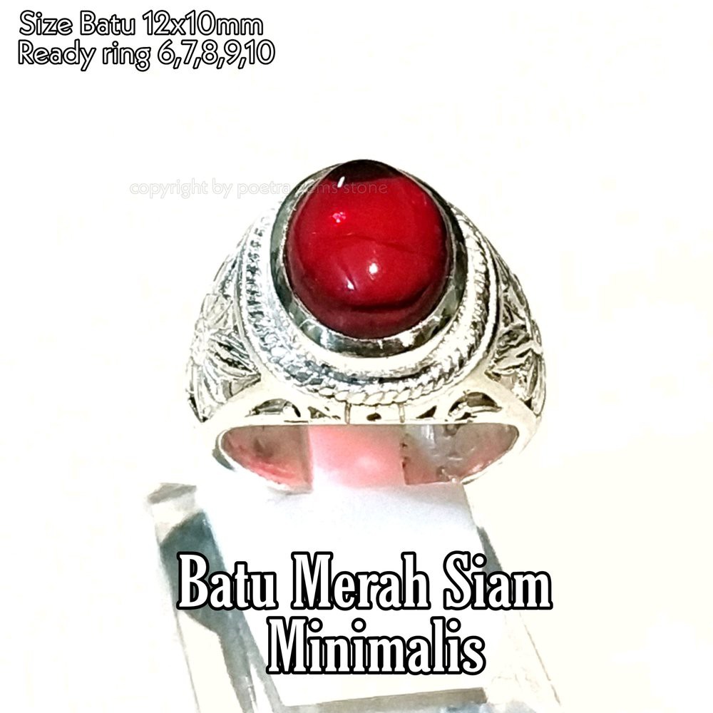 CINCIN BATU AKIK MERAH SIAM MINIMALIS