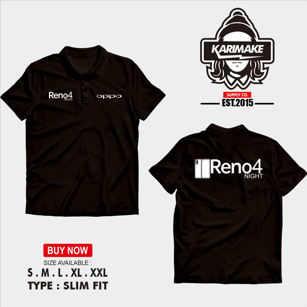 Polo Shirt Kaos Polo Oppo Reno 4 Night DB Kaos Handphone -