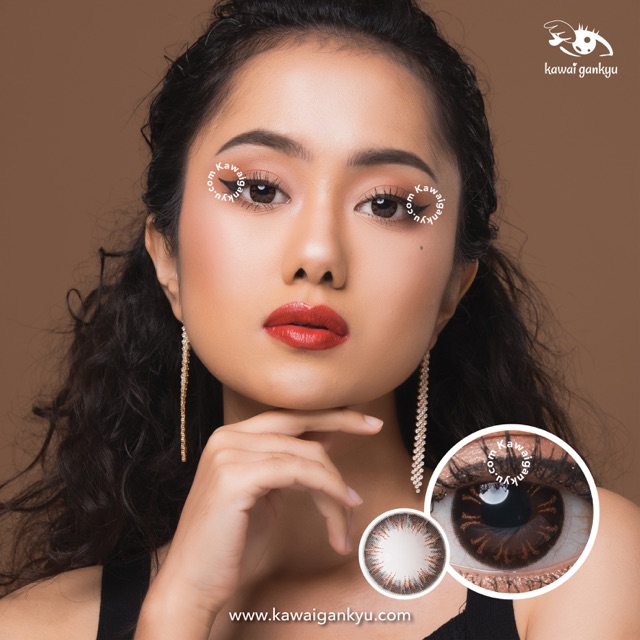 KawaiGankyu Softlens - Voxie Sunset Brown (1botol)