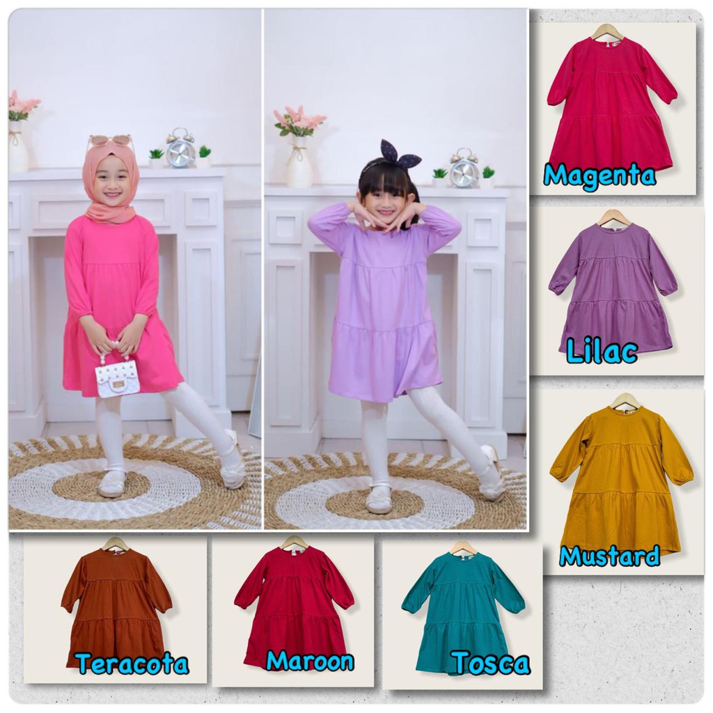 Tunik Kimora Tunik Anak Bahan Kaos Neeca Kiddos Size 2-10 Tahun