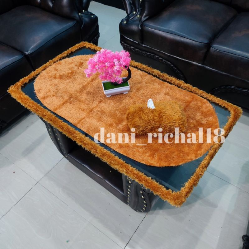 Taplak meja kaca ruang tamu / Taplak+Bando+Tisu / Bando kaca meja ruang tamu