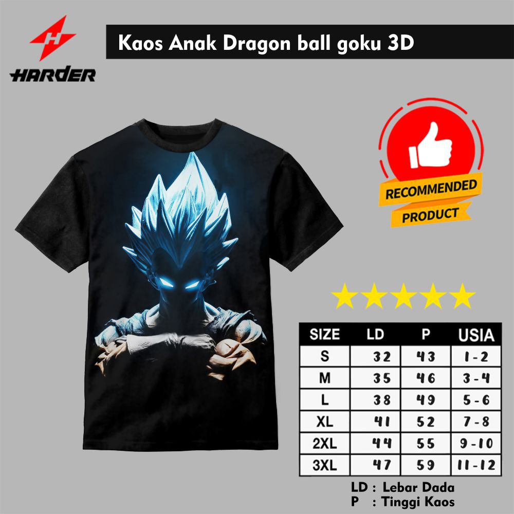 Kaos Anak Dragon Ball Goku 3D - Zipzip