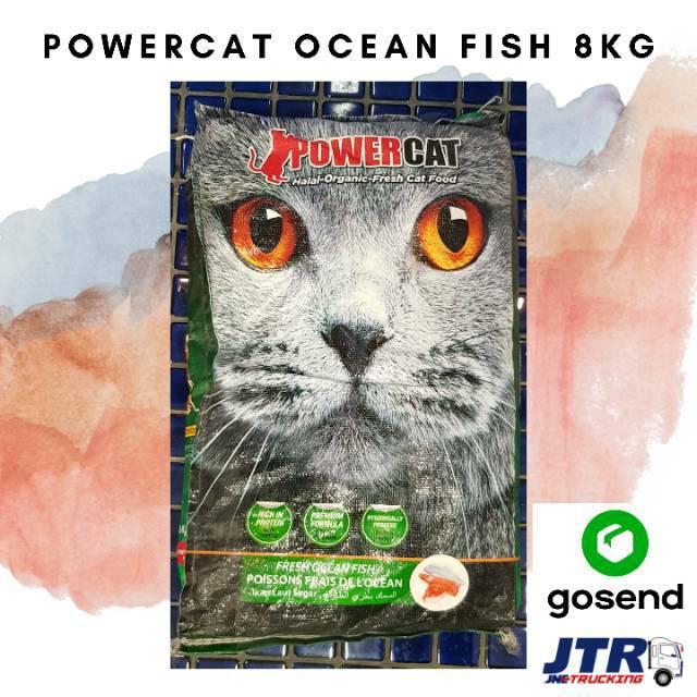 Powercat Ocean Fish 8kg - Makanan Halal Kucing Dewasa Power Cat Hijau Sak Besar Karungan Kiloan