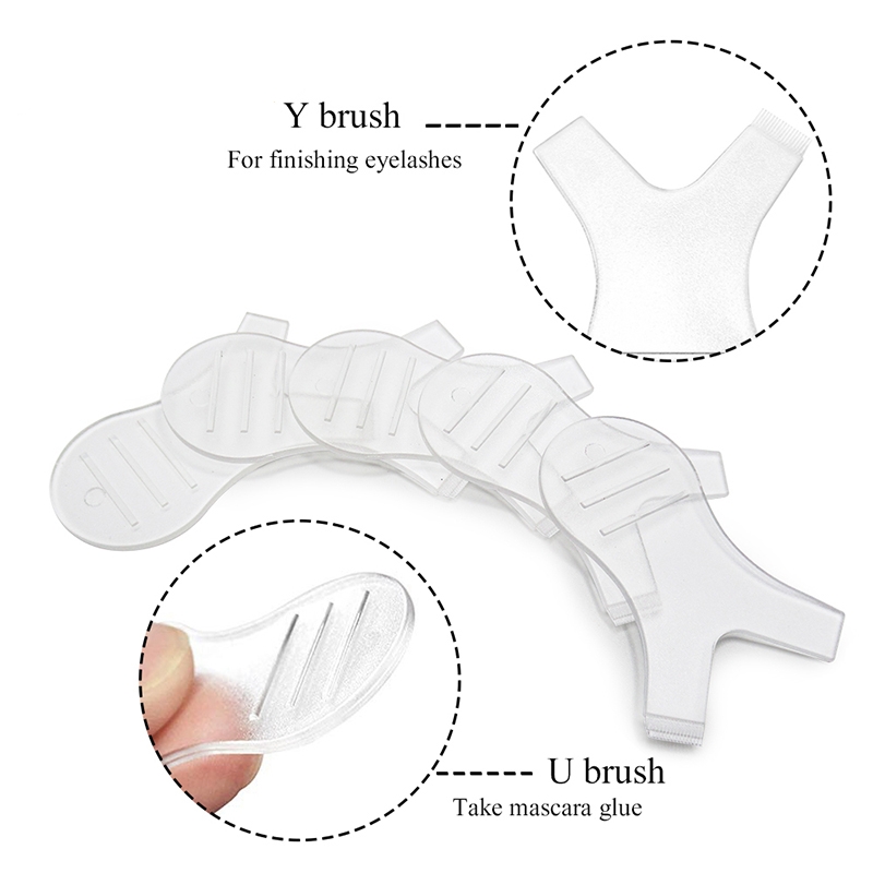 10Pcs/Lot Silicone Eyelash Grafting Brush/Curler Eye Lash Lift Lifting/Lash Extension Tools Pad/ Eyelashes Graft Perm Mini Y Shape Comb