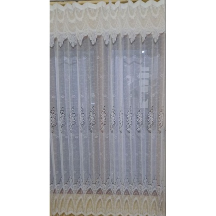 vitrace/tile gorden polos/lampisan gorden lipat  putih polos tersedi ukuran 100-300 cm