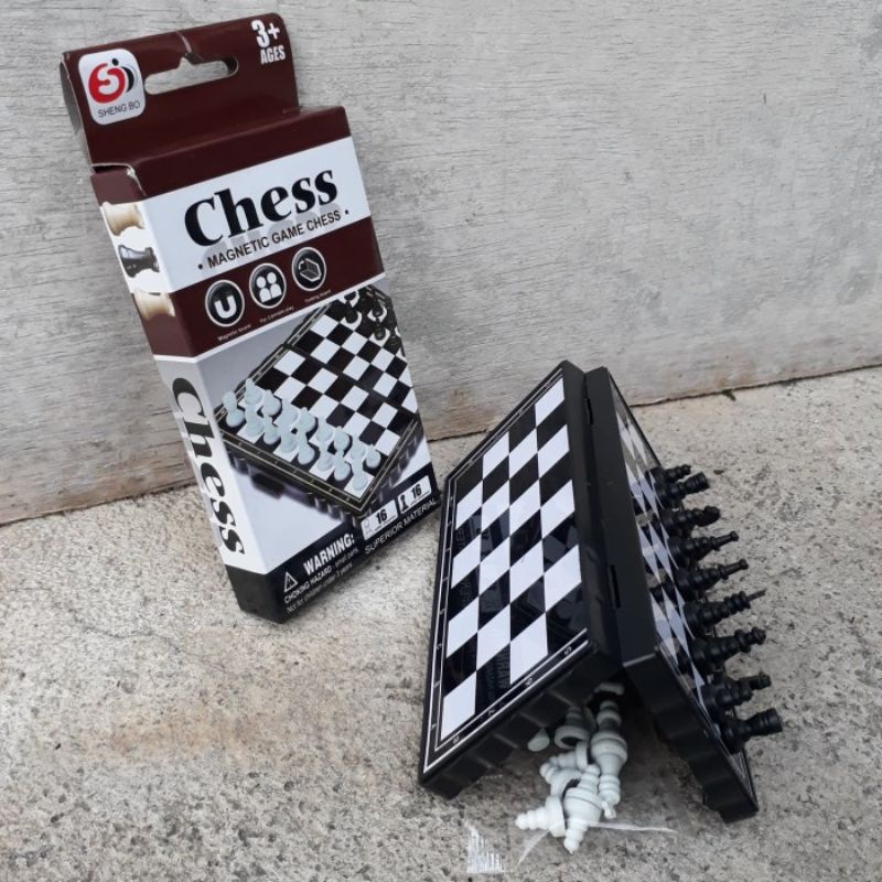 catur papan magnet mini - mainan edukatif magnetic chess bidak game