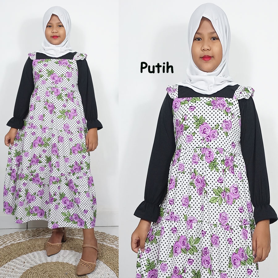 GAMIS ANAK LALISA OVERALL ONE  SET BUNGA USIA 6-12Tahun GL FASHION