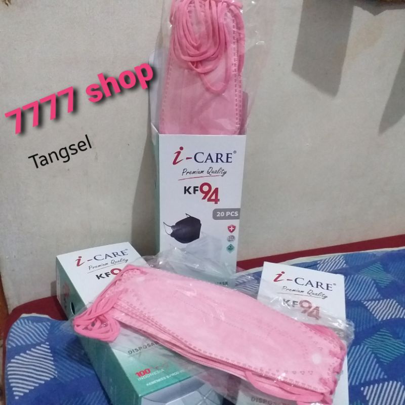 Masker KF94 iCare ( PINK) 3D NoseClipDesign, mirip convex sensi atau evo/ 10pcs