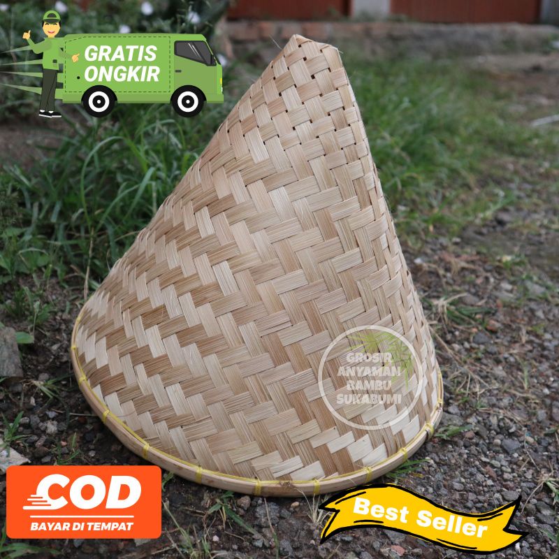 ASEUPAN BAMBU/KUKUSAN BAMBU/KUKUSAN ANYAM/ANYAMAN BAMBU UKURAN BESAR 35CM