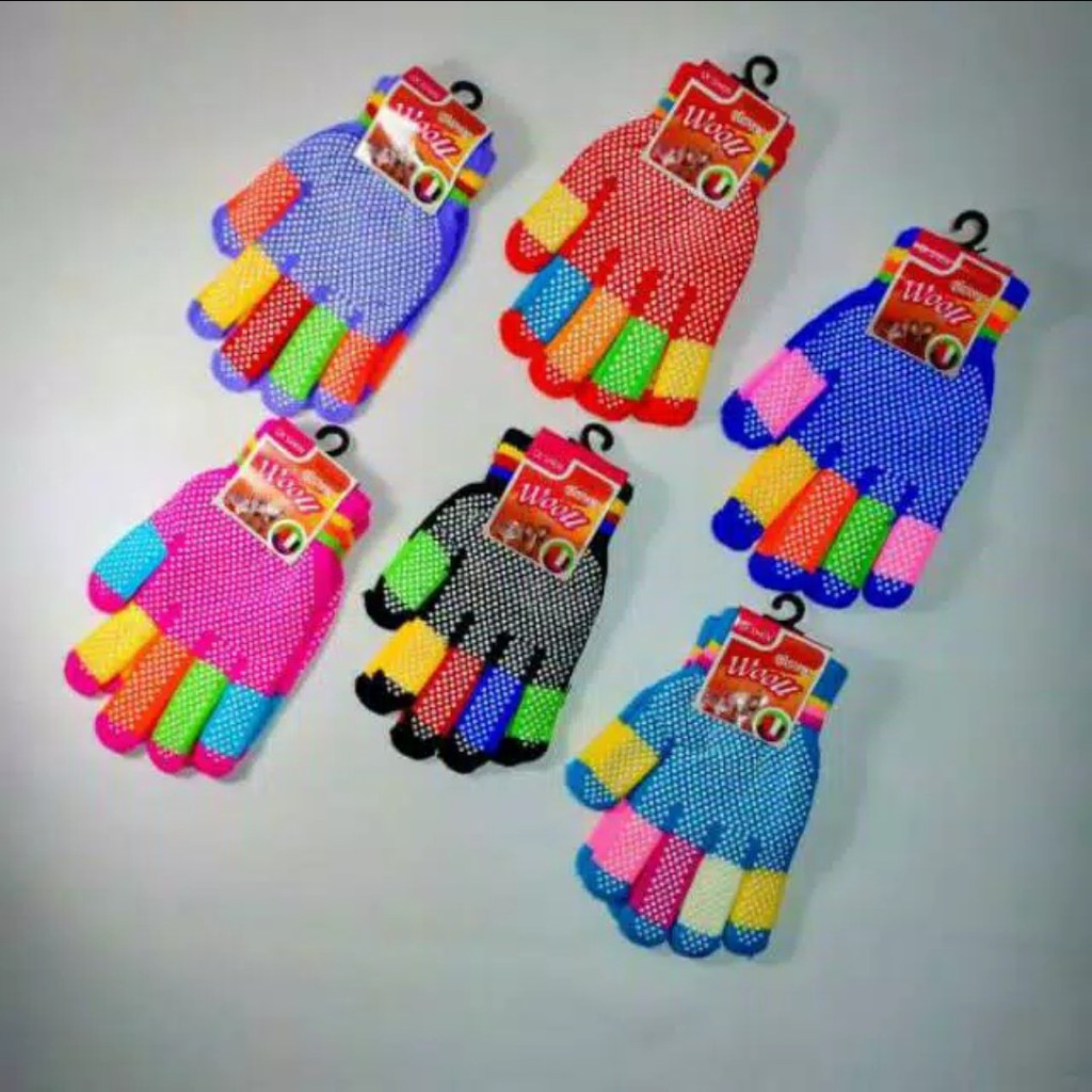 Sarung Tangan Motor Magic Gloves Wooll Bintik Warna