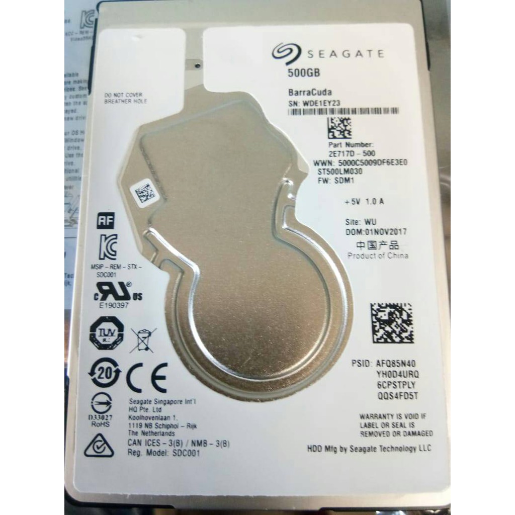 Seagate Barracuda harddisk 500GB - HDD 2.5 Notebook